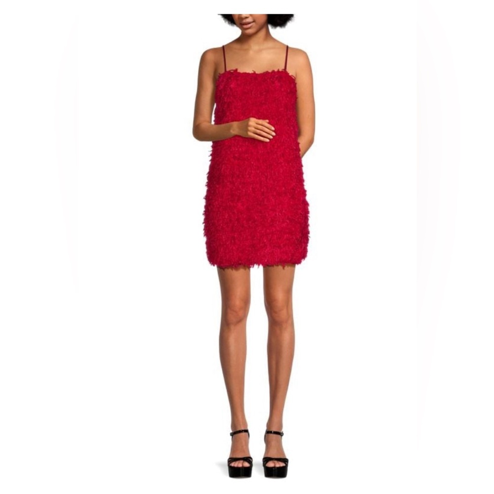 Vero Moda Keri Fringe Minidress color Love Potion size Medium NWT